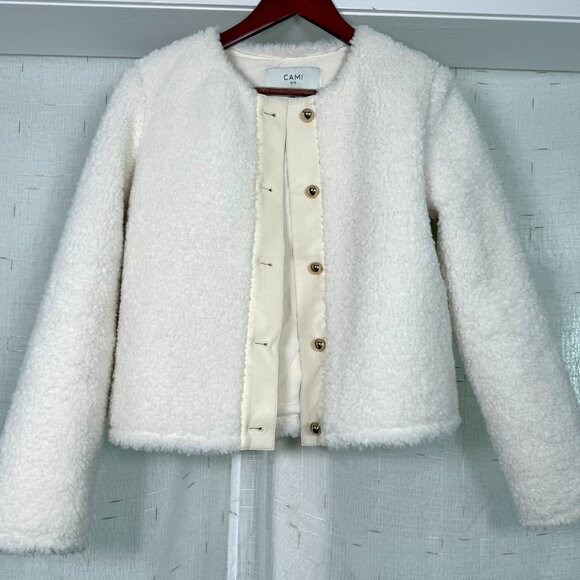 CAMI NYC Pavan Sherpa Jacket Ecru Size Small - Picture 7 of 7
